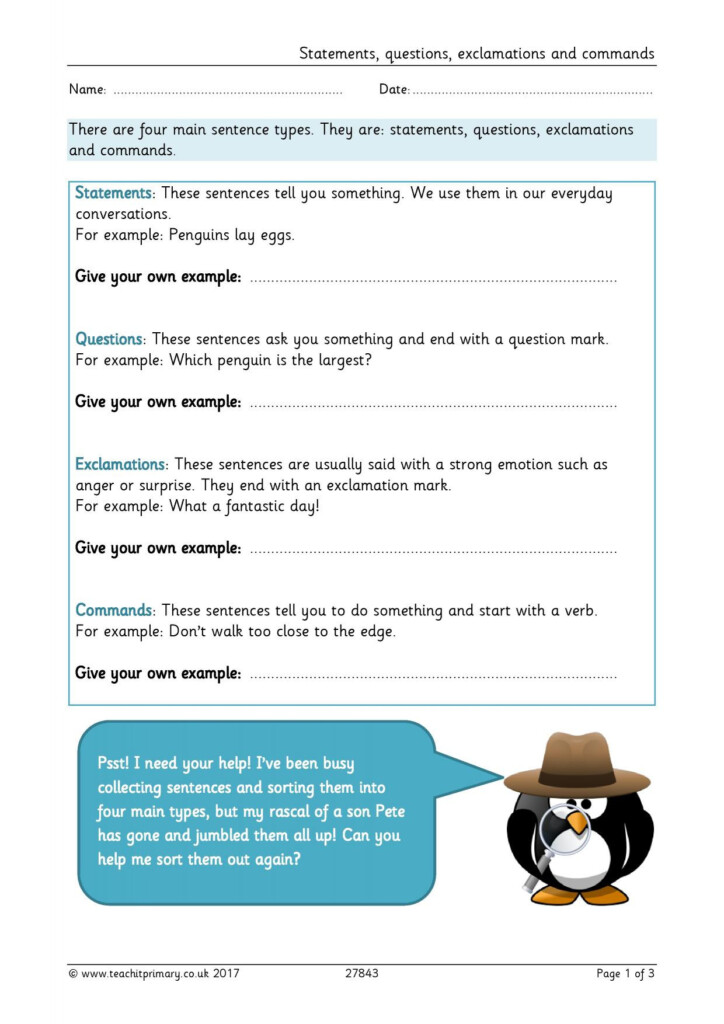 Changing Statements Into Questions Worksheets With Answers Db excel