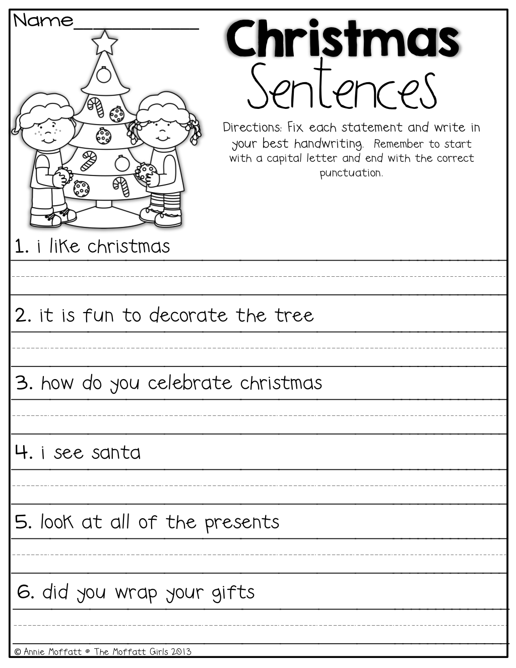 Christmas Worksheets For 2nd Graders