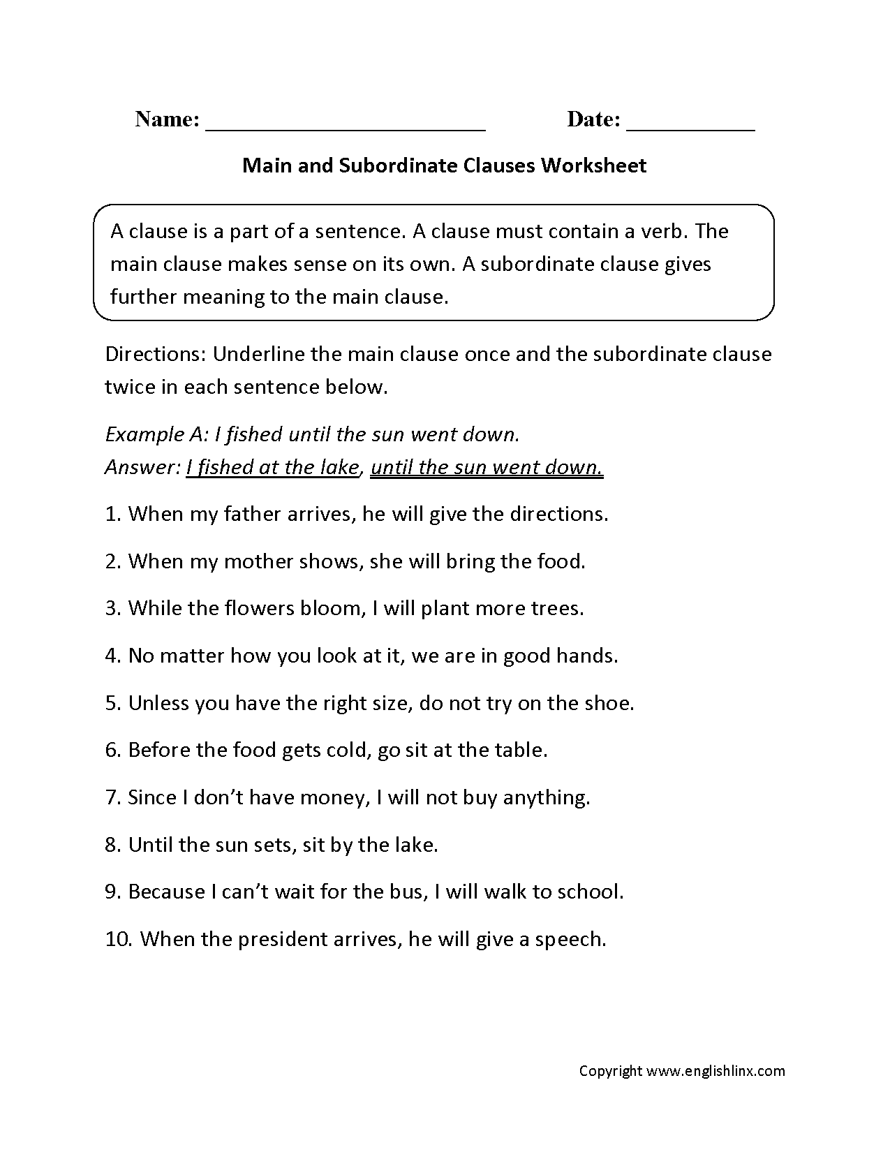 Clauses Exercises For Class 8 With Answers Exercise Poster