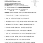 Clauses Worksheet Sentence Structure Activity