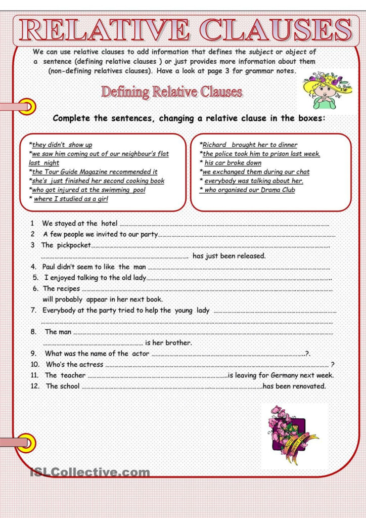 Clauses Worksheet With Answers