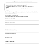 Clauses Worksheets Writing Sentences With Subordinate Clauses Worksheet