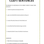 Cleft Sentences Re Arrange English ESL Worksheets Pdf Doc