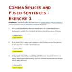 Comma Splices And Fused Sentences Name Mira Lumb Date COMMA SPLICES