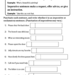 Command And Exclamatory Sentences Worksheets