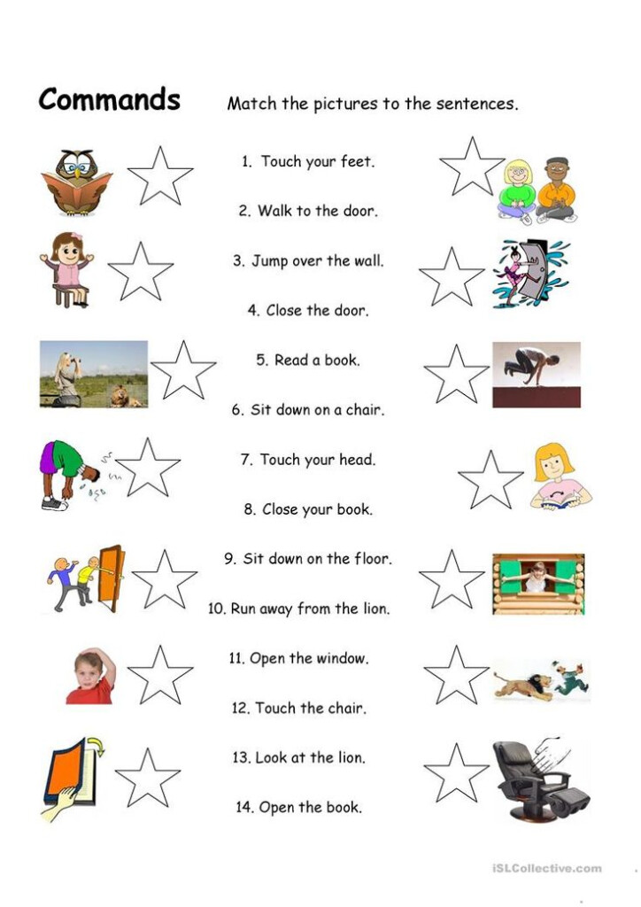 Commands Classroom Commands English Worksheets For Kids Classroom 