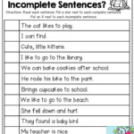 Complete Or Incomplete Sentences Read Each Sentence And Decide If The