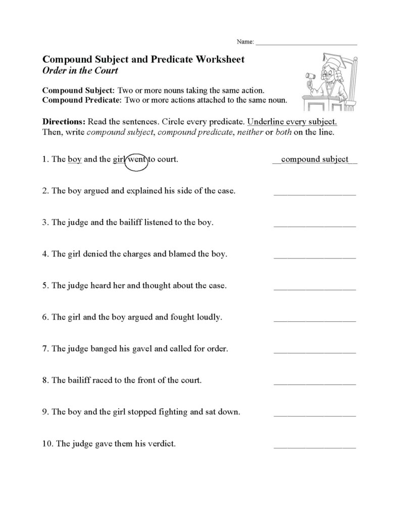 Complete Subject And Predicate Worksheet