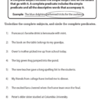 Complete Subjects And Complete Predicates Worksheets