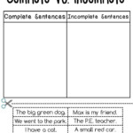 Complete Vs Incomplete Sentences Worksheet