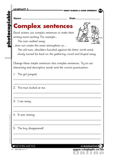 Complex Sentences Primary KS2 Teaching Resource Scholastic