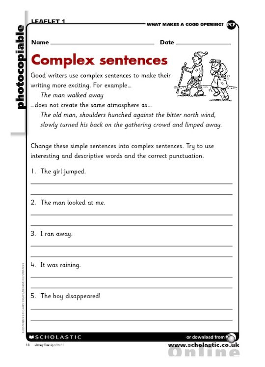 Complex Sentences Scholastic Shop