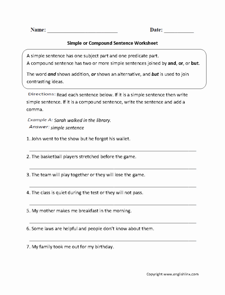 Compound Complex Sentence Worksheet