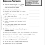 Compound Sentences Grammar Practice Grade 4 Printable Test Prep