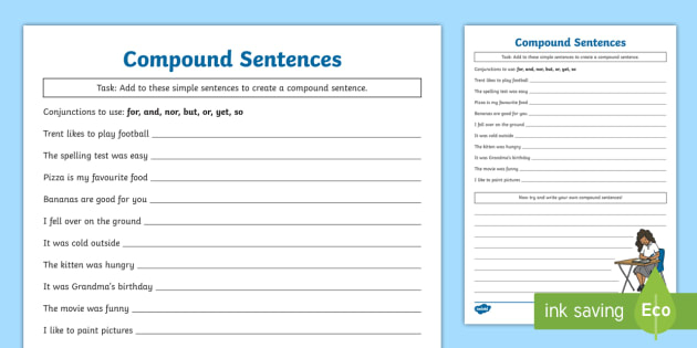 Compound Sentences Worksheet teacher Made 