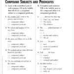 Compound Subjects Predicates Grammar Practice Grade 3 Printable