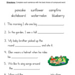 Compound Words Fill In Blank Worksheet Have Fun Teaching