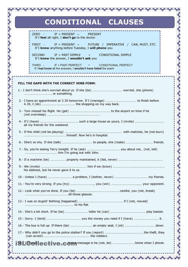 Conditional Clauses Worksheets Fichas Ingles Aprender Learn English 