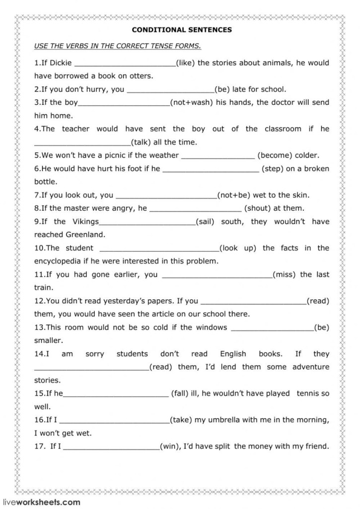 Conditional Sentences Interactive And Downloadable Worksheet You Can 