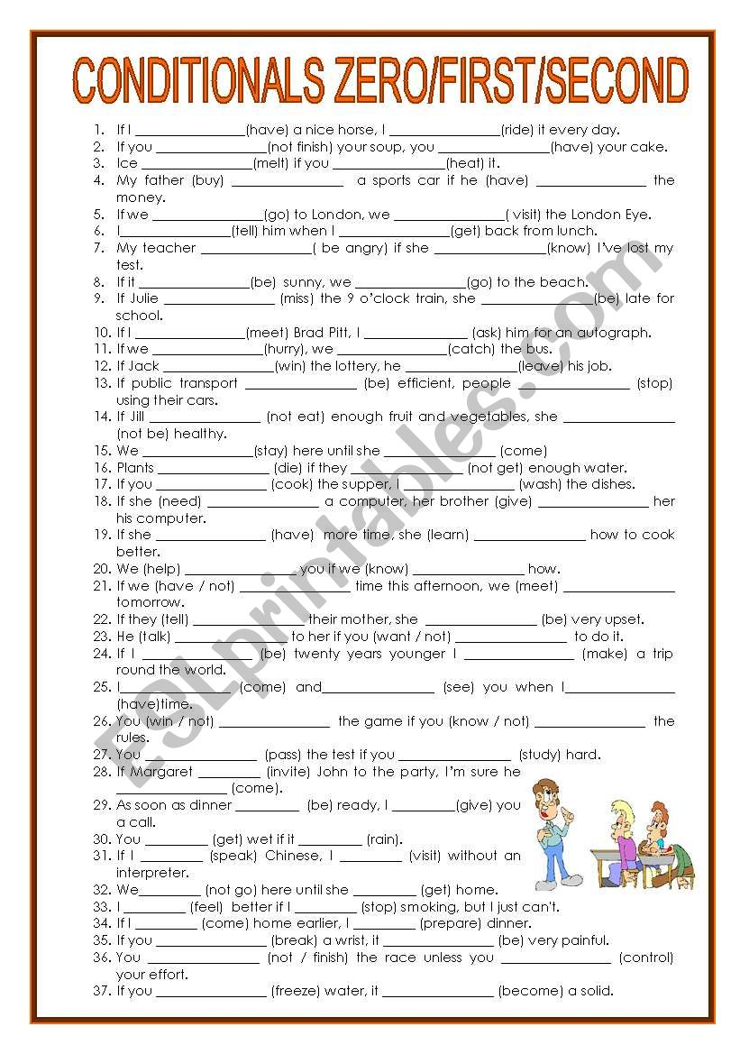 Conditionals 0 1 2 And Time Clauses All Mixed With Key ESL