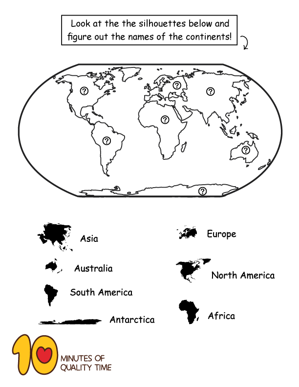 Continents Worksheet 2nd Grade