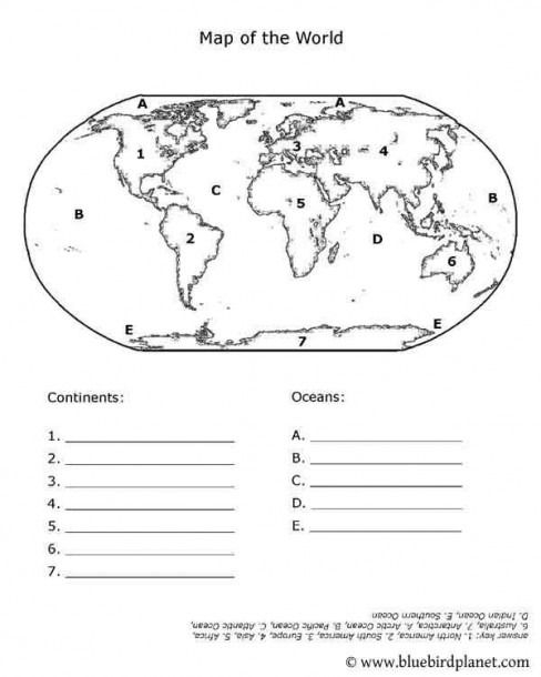 Continents Worksheet For 2nd Grade