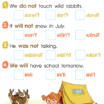 Contractions Worksheet For Kids