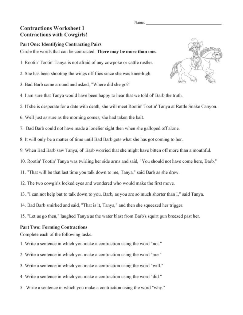 Contractions Worksheets And Activities Language Arts And Grammar