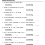 Coordinating And Subordinating Conjunctions Exercises With Answers