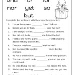 Coordinating And Subordinating Conjunctions Worksheet