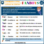 Coordinating Conjunction FANBOYS Useful Rules Examples ESL Grammar