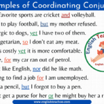 Coordinating Conjunctions List