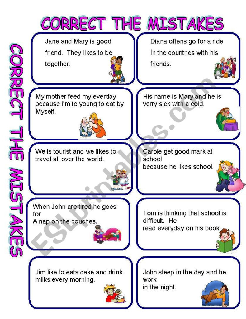 CORRECT THE MISTAKE ESL Worksheet By GIOVANNI