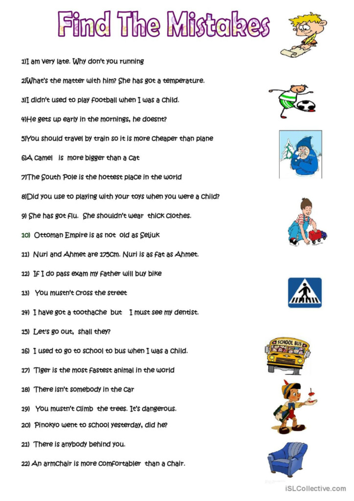 Correct The Mistakes English ESL Worksheets Pdf Doc