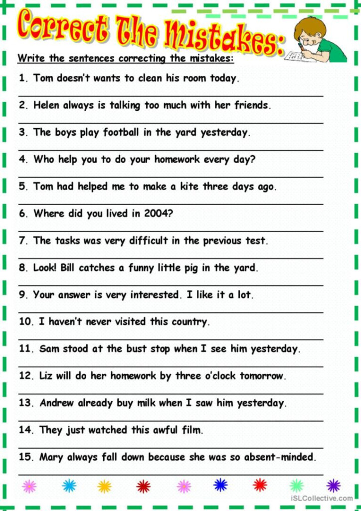 Correct The Mistakes English ESL Worksheets Pdf Doc