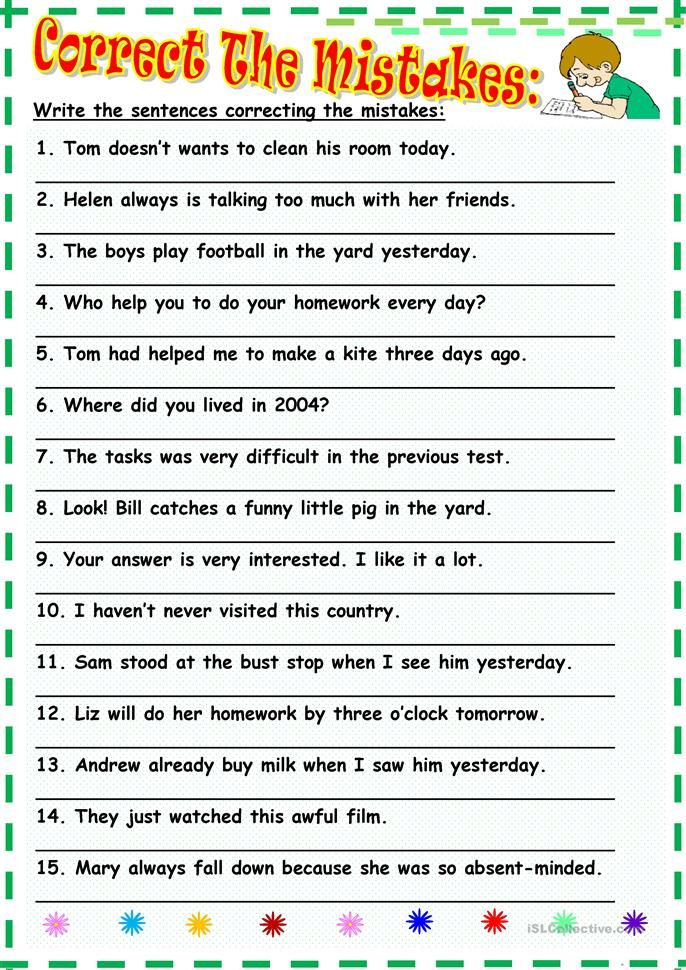 Correct The Spelling Mistakes Worksheet