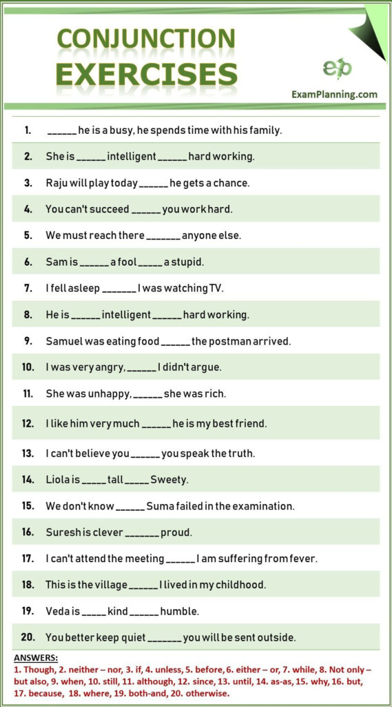 Correlative Conjunctions Worksheets With Answers Worksheets Are 