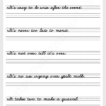 Cursive Writing With Long Sentences Exercise 5 1 Of 2 Your Home Teacher