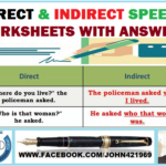 DIRECT AND INDIRECT SPEECH WORKSHEETS WITH ANSWERS 28 EXERCISES