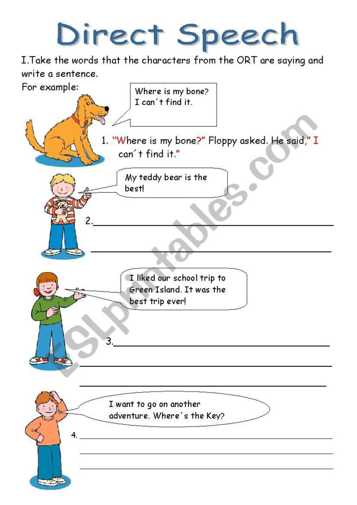 Direct Speech ESL Worksheet By Yizelt Punctuation Worksheets Parts 