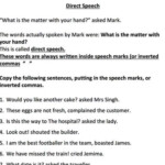 Direct Speech Worksheets