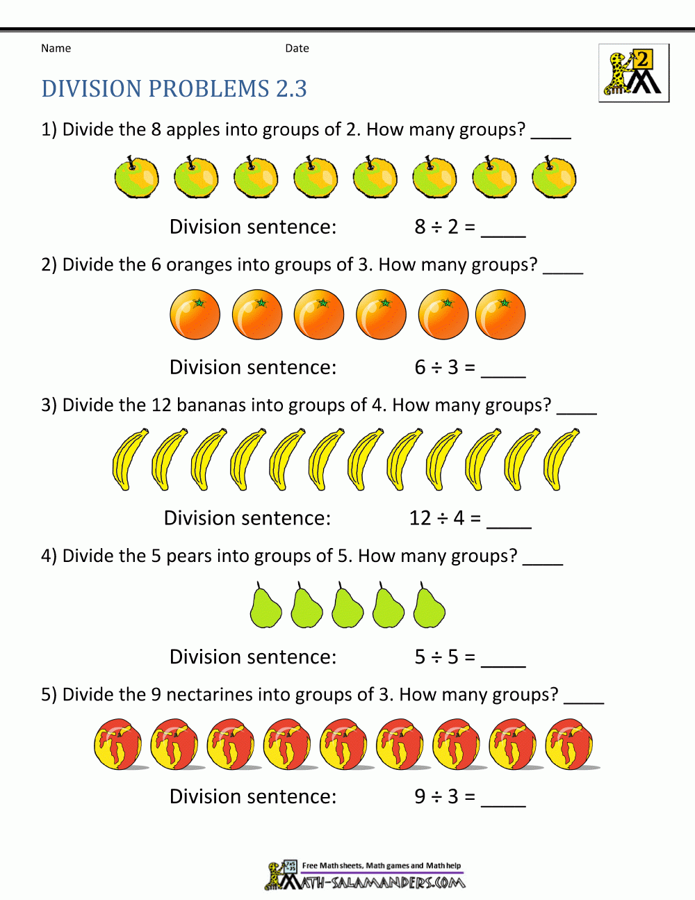 Division Sentences Worksheets K5 Learning Division Worksheets For 3rd