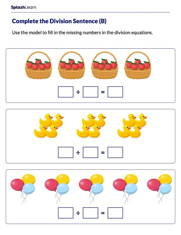 Division Worksheets For 4th Graders Online SplashLearn