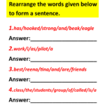 Download Rearrange The Words Given Below To Form A Sentence Worksheets