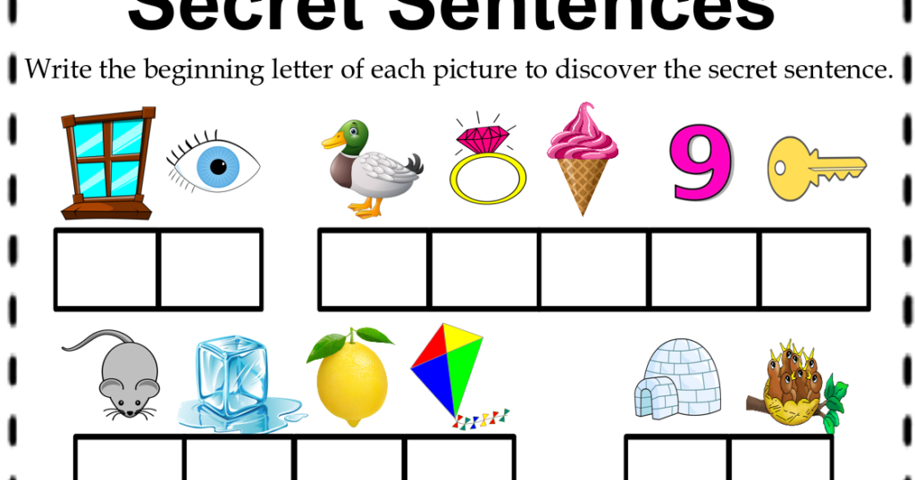 Download write The Secret Sentence Free Pdf Worksheets