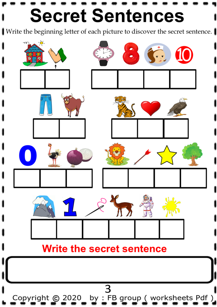 Download write The Secret Sentence Free Pdf Worksheets Phonics 