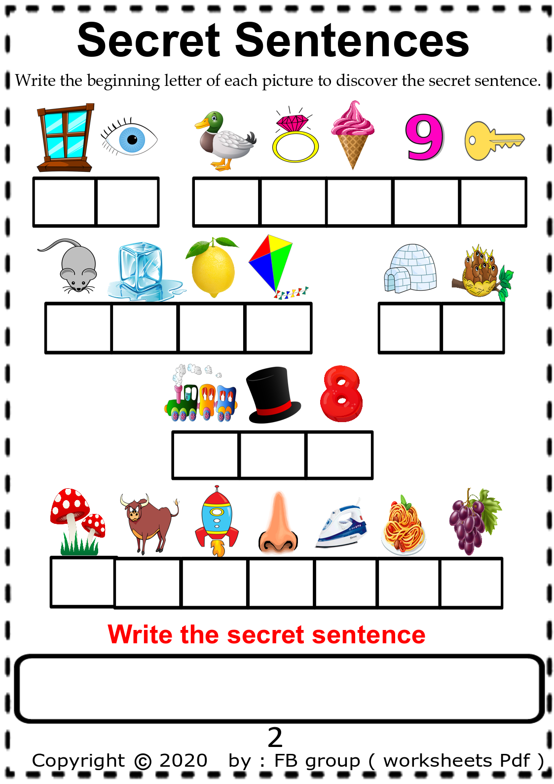 Download write The Secret Sentence Free Pdf Worksheets