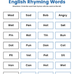 English Rhyming Words Worksheets For Grade 1 Kidpid