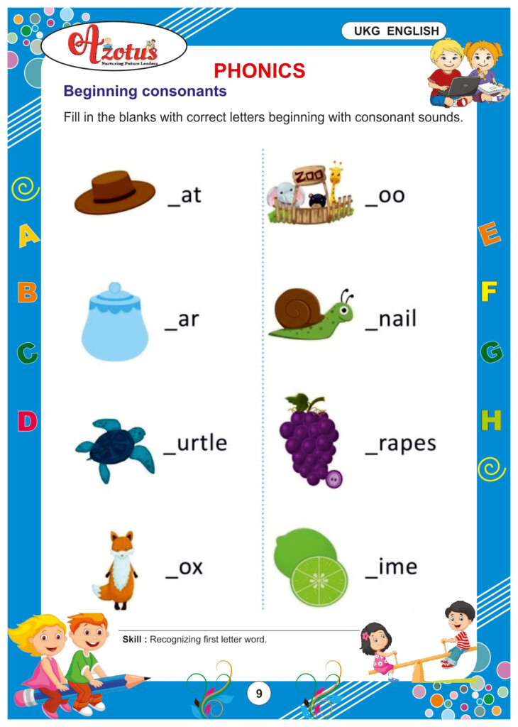 English Worksheet Activity For Ukg Riset