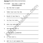 English Worksheets Re arrange The Words To Form A Correct Sentence